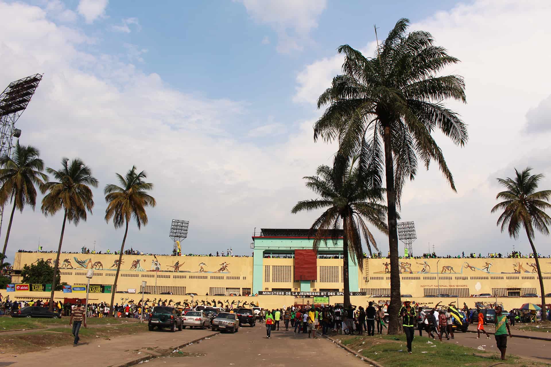La façade du stade tata Raphael, Kinshasa, ou s'est jouer le plus grand combat du ciel, Mohamed Ali et Georges Foreman